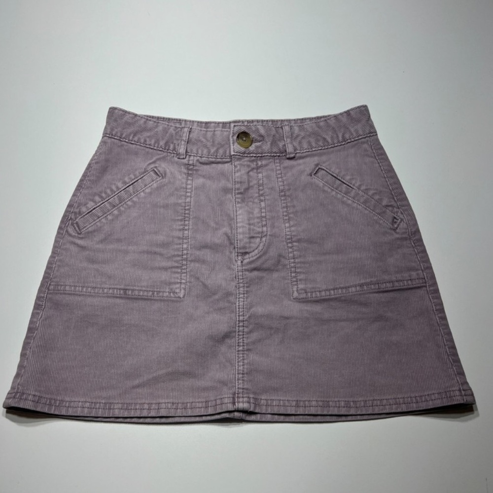 American Eagle Skirt Womens Size 2 Super Stretch Hi-Rise Purple A-Line Corduroy